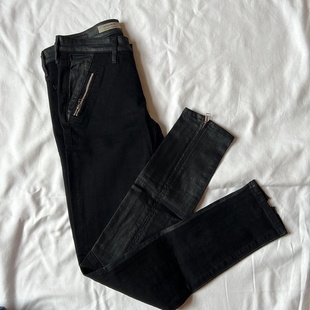 AG black jean and faux leather 26
